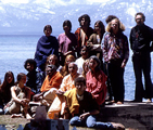 Swami Venkatesananda and Swami Vishnu with more Teachers and Students